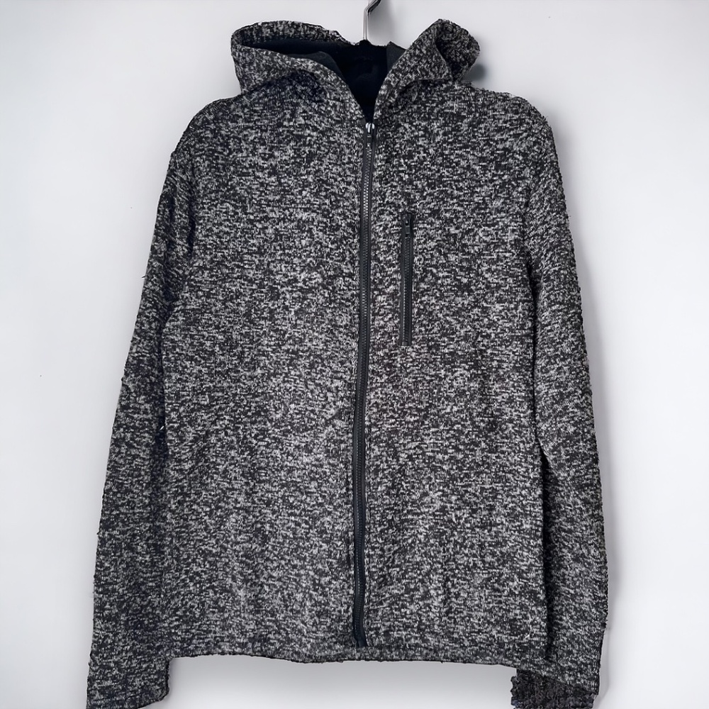 Craft + Flow Men's Full Zip Hoodie Large Black Gray Lightweight Athleisure